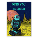Funny lonely robot miss you card