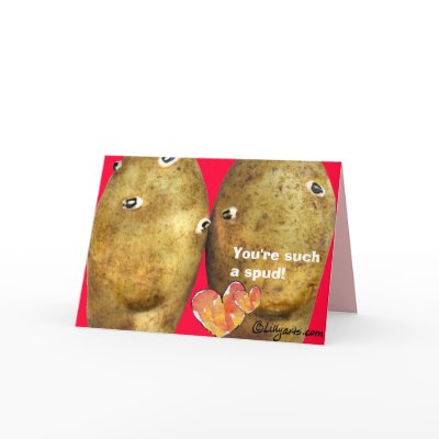 Funny Love Potatoes Valentine Card by zooogle