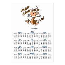 funny mad cow cartoon character business card template