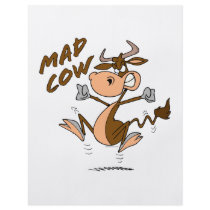 funny mad cow cartoon character full color flyer