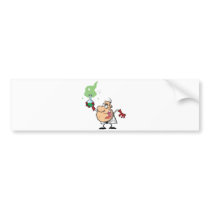 Funny Mad Scientist Holding Green Potion Bumper Sticker