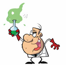 Funny Mad Scientist Holding Green Potion Photo Cut Out
