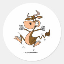 funny mad temper tantrum cow cartoon sticker