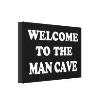 Funny Man Cave Wrapped Canvas Canvas Print