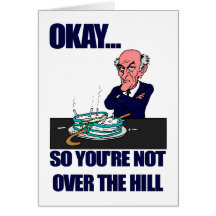 Funny Man's Over the Hill Birthday Greeting Cards