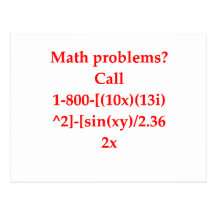 funny math joke post cards