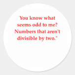 funny math joke round sticker
