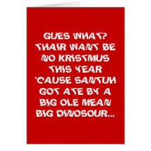 Funny Mean Sister or Brother Christmas Card