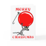 Funny Merry Christmas Mouse Cartoon Greeting Card