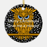 funny Merry Christmas owl Christmas Ornaments
