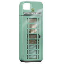 Funny Mint Green British Phone Box Personalized