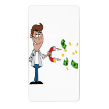 funny money magnet cartoon personalized shipping label