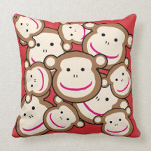 Funny Monkey Faces Pillow