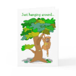 Funny Monkey in a Tree Custom Photo Face Template Card