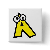 Funny Monogram Letter A Buttons