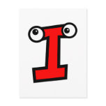 Funny Monogram Letter i Post Cards