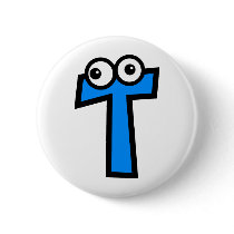 Funny Monogram Letter T Pinback Button