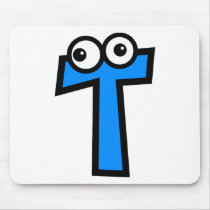 Funny Monogram Letter T Mousepads