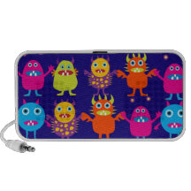 Funny Monster Party Cute Creatures on Blue Speaker System