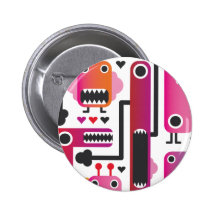 Funny monsters graphics on button