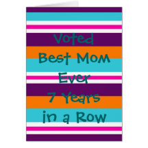 Funny Mothers Day Card Striped Summer Colors