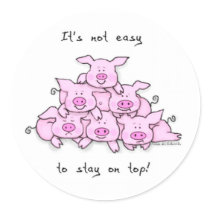 Funny / Motivational Pig Pyramid  Sticker