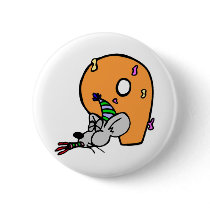 Funny Mouse 9th Birthday Gifts Button