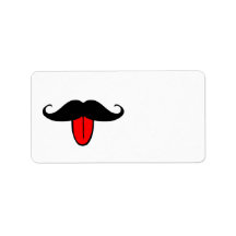 Funny moustache address label