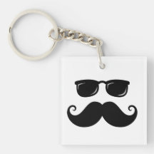Funny moustache and sunglasses face