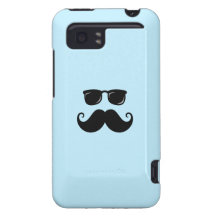 Funny moustache and sunglasses face on blue HTC vivid / raider 4G cover