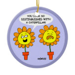 Funny Moustache Flower Christmas Tree Ornament