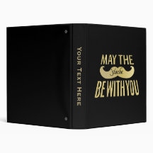 Funny Moustache - May the Stache be with you Vinyl Binder