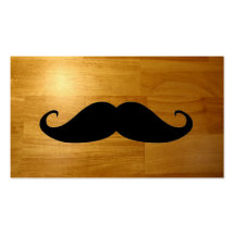 Funny Moustache on Shiny Wood Texture Background Business Cards