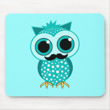 funny moustache owl mousepad