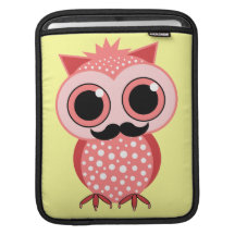 funny moustache owl sleeves for iPads