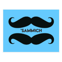 Funny Moustache Sandwich Postcard