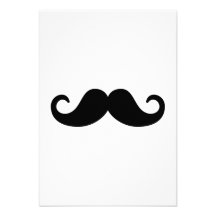 Funny Mustache Custom Invites