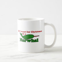 Funny Narwhal Christmas Coffee Mugs