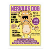 Funny Nervous Dog Magazine postcard