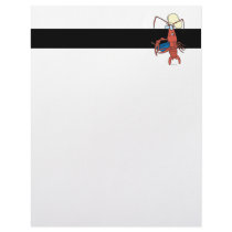 funny nervous lobster chef cooking letterhead design