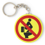 Funny NO Feet on the Seat ⚠ Thai Sign ⚠ Key Chain