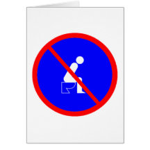 Funny No Sitting On Toilet Sign Greeting Card