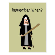 Funny Nun Cards :Nuns Carried Rulers" Postcards