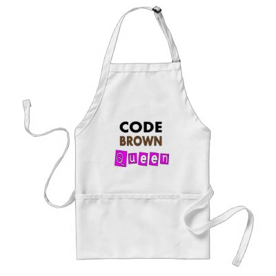 Funny Nurse "CODE BROWN QUEEN" Gifts Aprons by ProfessionalDesigns