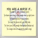 Funny Nurse Poster "You Are a Nurse If"