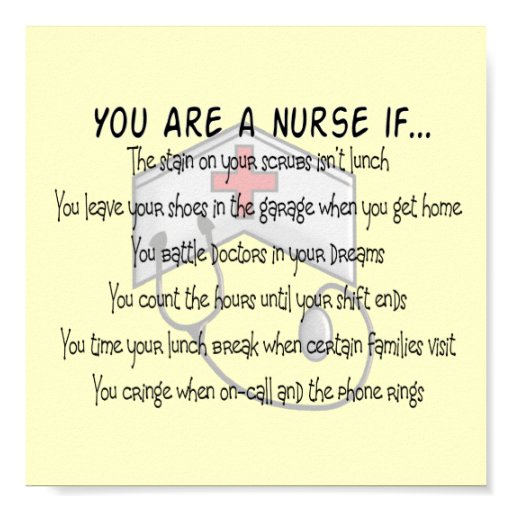 funny nurse poster quot you are a nurse if quot zazzle christmas gifts for a nursing student