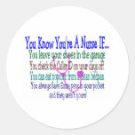 Funny Nurse Sayings Round Stickers