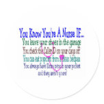Funny Nurse Sayings Round Stickers