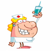 funny nurse with a syringe cartoon acrylic cut outs