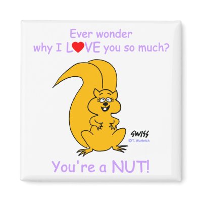 Funny Nutty Valentine Squirrel Cartoon Magnet by FUNNY_FRIDGE_MAGNETS